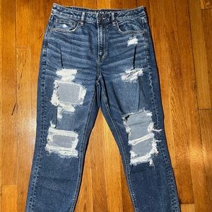 American eagle ripped mom jeans